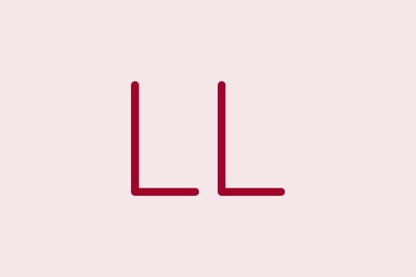 Icon des "Leichter Lesen" Logos, das zweimal den neben einander stehenden Buchstaben "L" darstellt