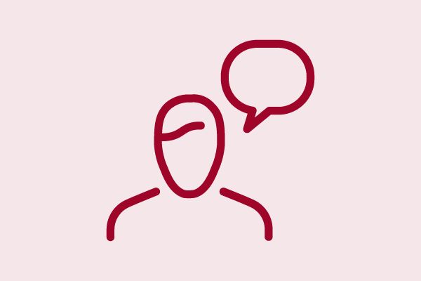 Icon einer Person mit Sprechblase