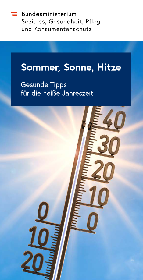 Titelblatt Broschüre Somer, Sonne, Hitze